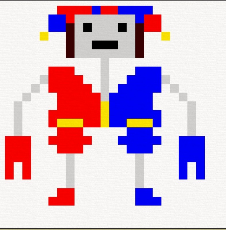 Create meme: Minecraft digital circus, pixel robot, Kane get out of the digital circus in Minecraft