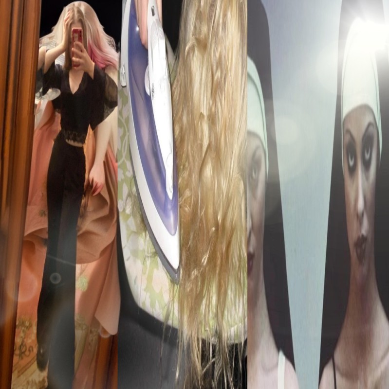 Create meme: lady Gaga, hair straightening, wig 