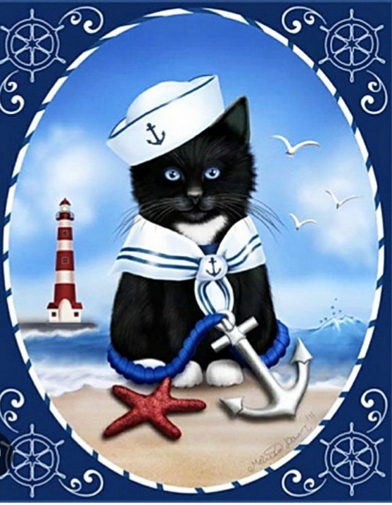 Создать мем: с днем моряка, кошка моряк, открытка с днем моряка