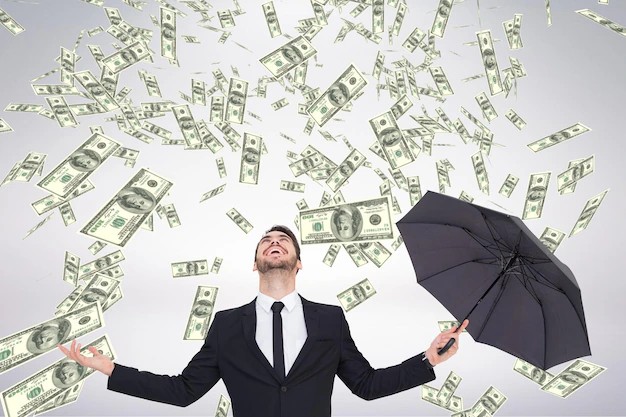 Create meme: money rain , Businessmen are raining money, a successful man with money