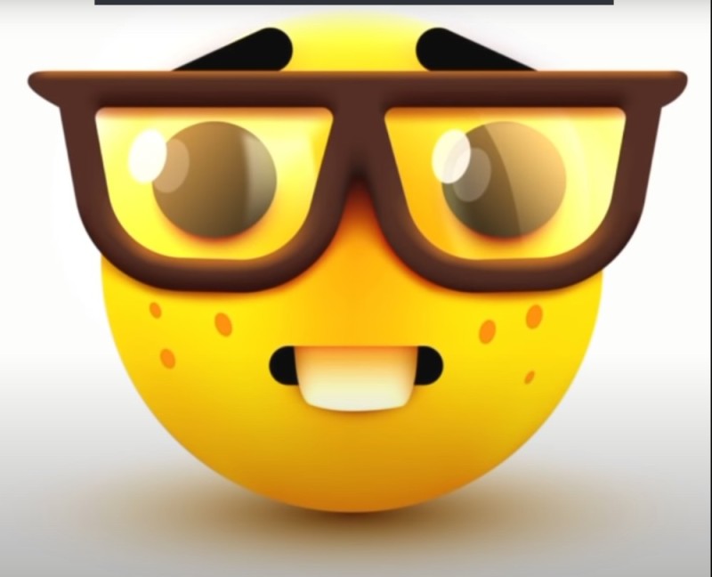 Create meme: smiley face with black glasses, nerd emoji, nerd emoji