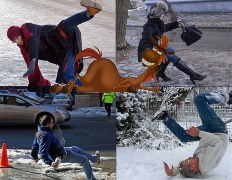 Create meme: ice , man falls on ice, slipped on the ice