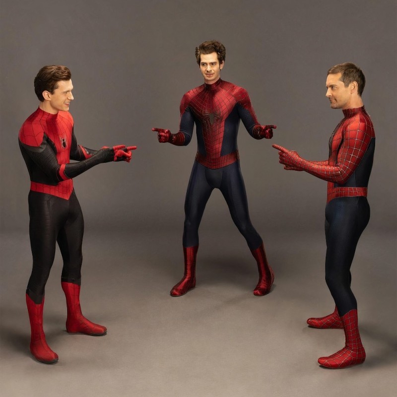 Create meme: Tom Holland Andrew Garfield and Tobey Maguire, tom Holland spider-man, Tom Holland's spider-man