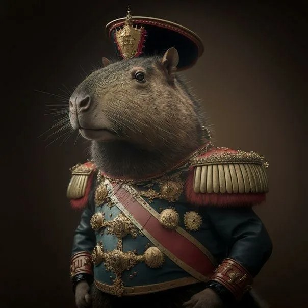 Create meme: Admiral Capybara, capybara king, captain capybara