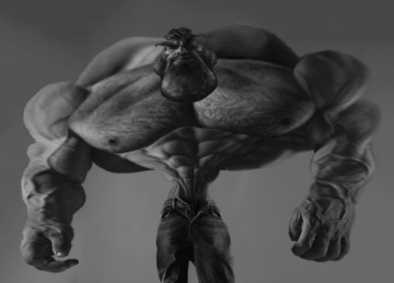 Create meme: giga chad, jock bodybuilder, grey jock