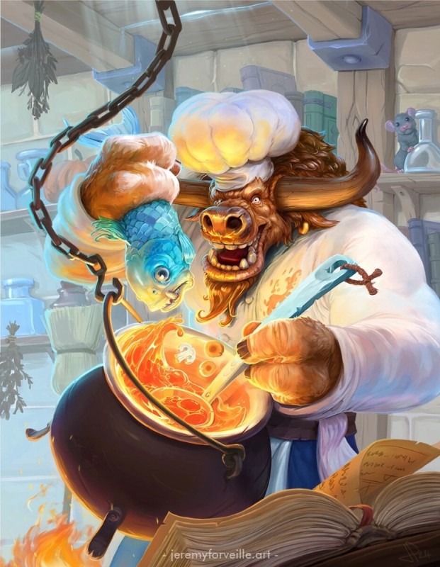 Create meme: Orc cook art, angry chef , Mad scientist Art