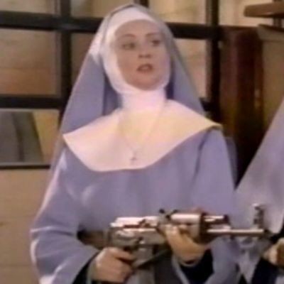 Create meme: Lindsay Lohan is a nun, a nun with a gun, Alba Baptista is a nun