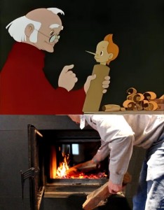 Create meme: Papa Carlo, Papa Carlo and Pinocchio, Pinocchio cartoon 1959 Giuseppe