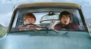 Create meme: Ron Weasley, Harry Potter and the chamber of secrets movie 2002 Ford England, Harry Potter and Ron Weasley on the machine