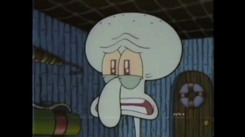 Create meme: sponge Bob square pants , squidward from sponge, sad squidward