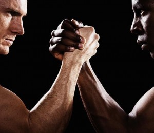 Create meme: guy, arm wrestling
