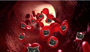 Создать мем: густая кровь, красные кровяные тельца, эритроциты