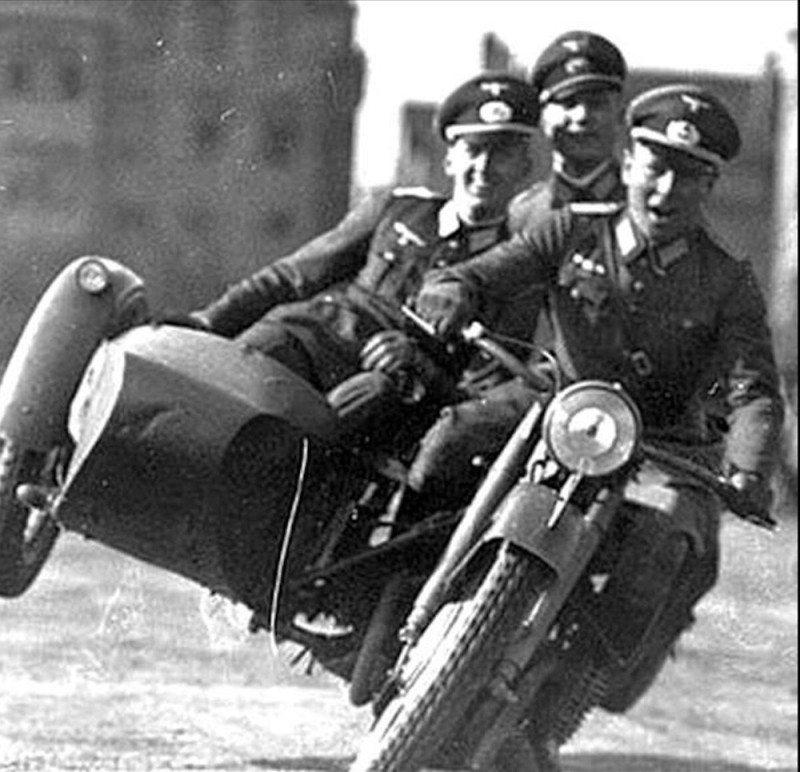 Create meme: triumph 1940 wehrmacht motorcycle, The Wehrmacht motorcycle, BMW World War 2 motorcycle