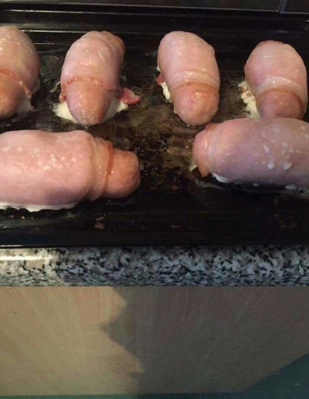 Create meme: sausage in bacon, sausages wrapped in bacon, never wrap sausages in bacon