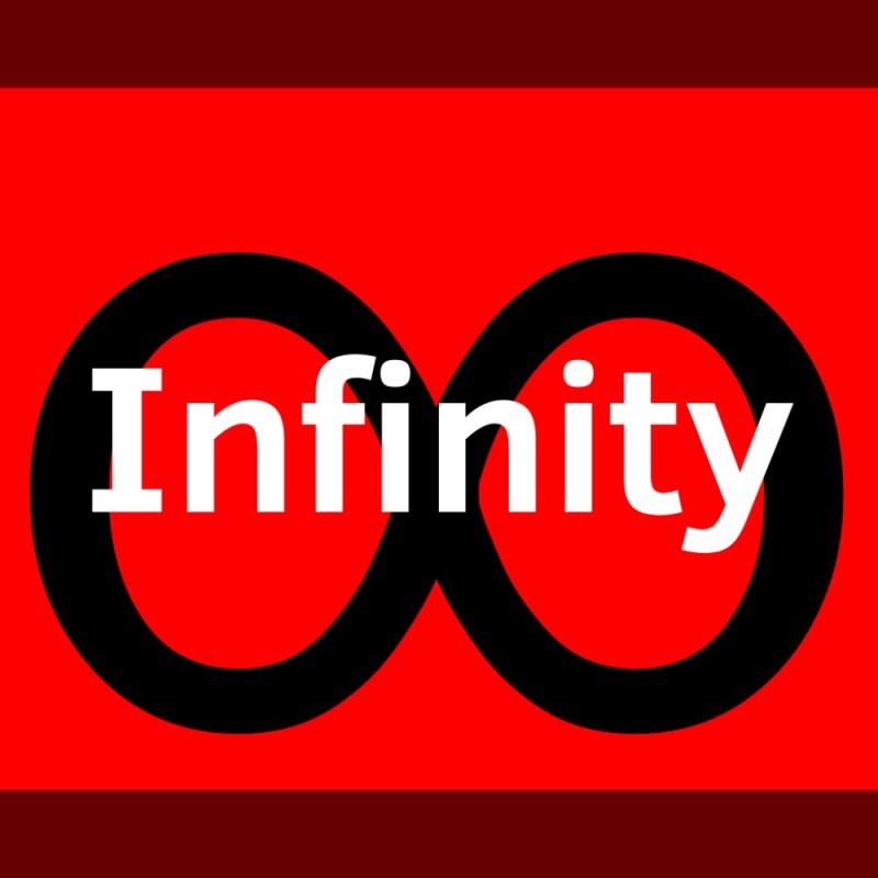 Create meme: text , infinity, infinity infinity