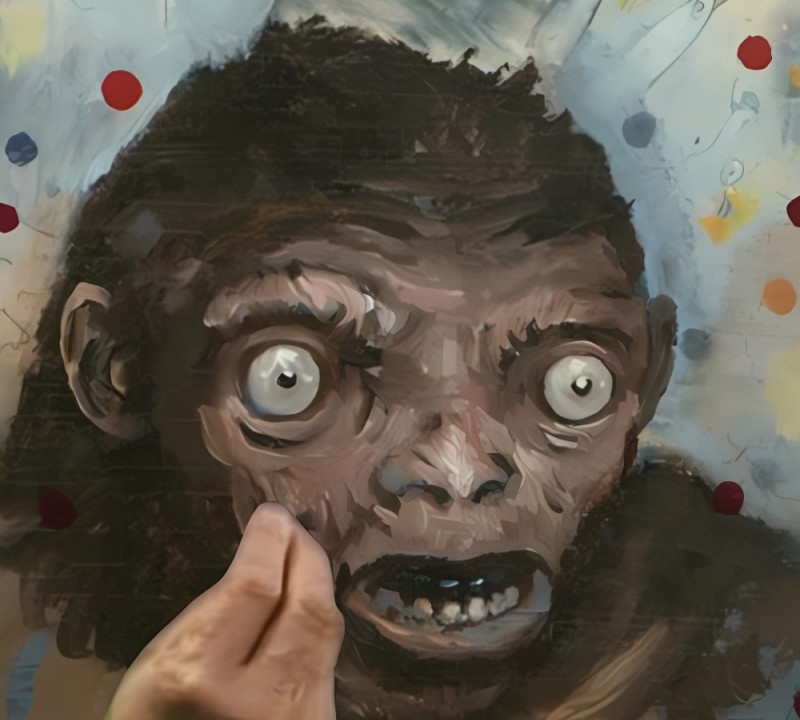 Create meme: chimpanzee painting, people, Ilya Arkadyevich Chichkan