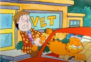 Create meme: garfield, cartoon Garfield the owner, Hawaiian Garfield