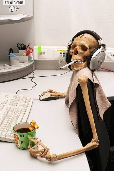 Create meme: the skeleton behind the computer, skeleton at the computer, the skeleton sitting at the computer