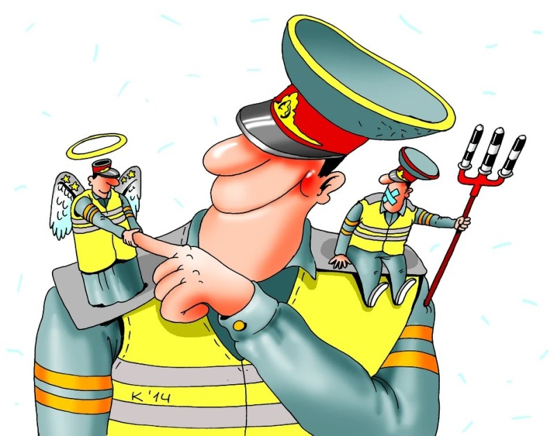 Create meme: traffic police caricature, policeman , policeman cartoon