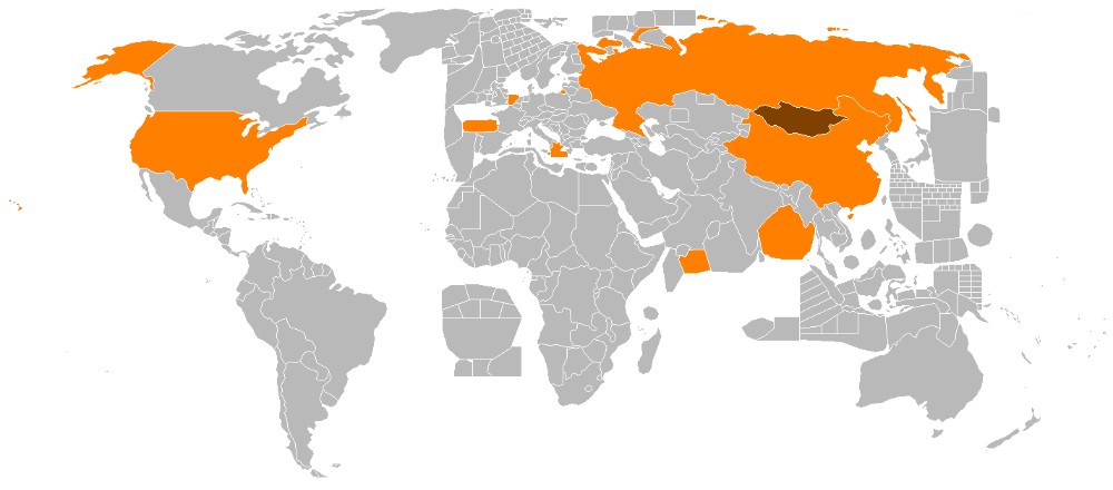 Карта распространения рыжих волос