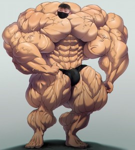 Создать мем: бодибилдер, рост мышц, giant muscle growth аниме