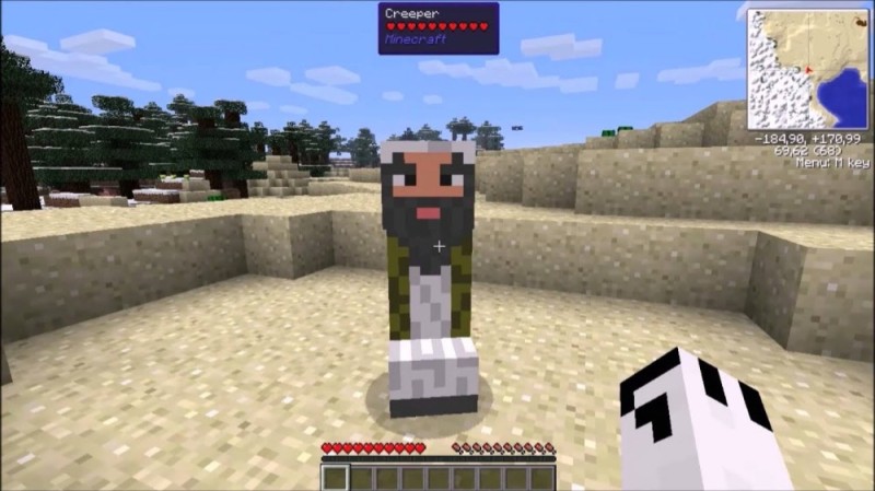 Create meme: Osama bin Laden minecraft creeper, minecraft mod, bin laden minecraft skin