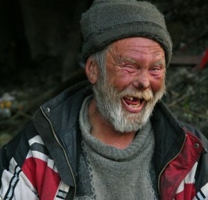 Create meme: people, a homeless person with no teeth, homeless