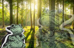 Создать мем: летний лес, жаба рисунок, лес пейзаж