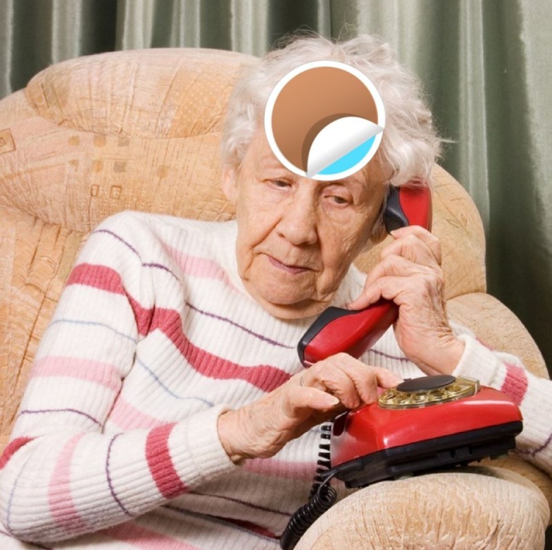Create meme: grandma calls, phone number for pensioners, an elderly woman with a phone