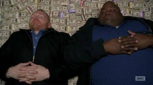 Create meme: the black man from breaking bad on the money, Negros on the money, a Negro on a pile of money