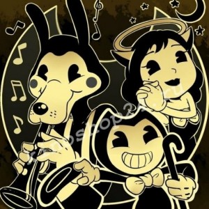 Create meme: bendy and ink, posters from the game of bandy and ink machine, bendy and ink machine