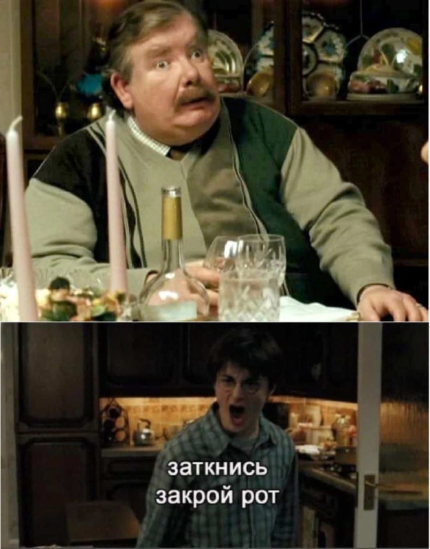 Create meme: Vernon Dursley, Harry Potter shut up, Shut up shut your mouth Harry