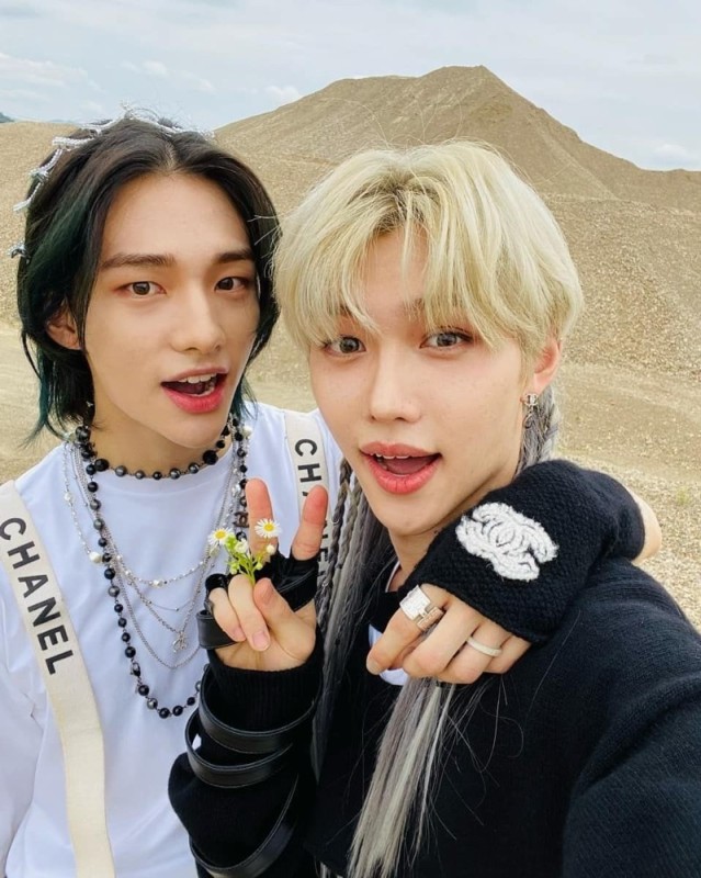 Create meme: Hedgin and Felix Stray Kids, felix lee, Hyunjin and Felix