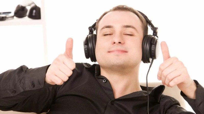 Create meme: the man in the earphones, Happy with headphones on, a man with headphones