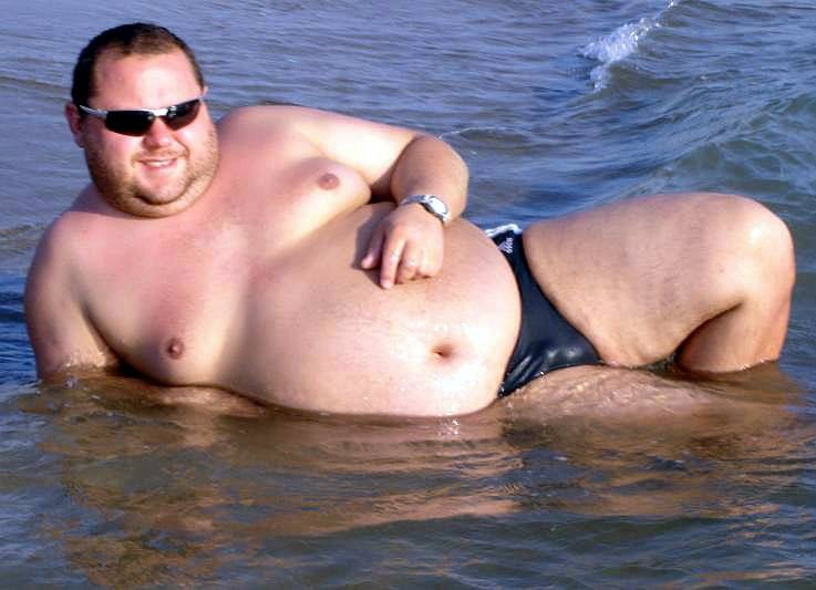 Create meme: fat men on the beach, fat man, full men