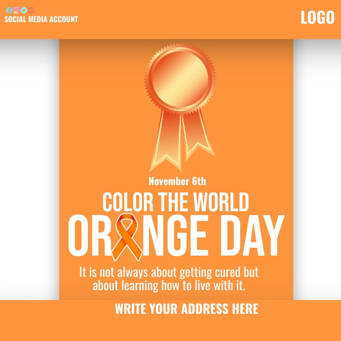 Создать мем: orange the world, world, the world day of fight against cancer
