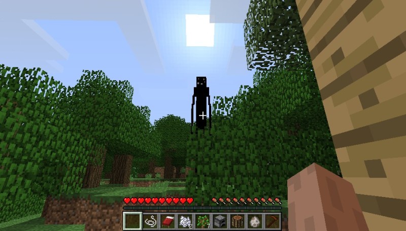 Create meme: minecraft , minecraft slenderman, minecraft is scary