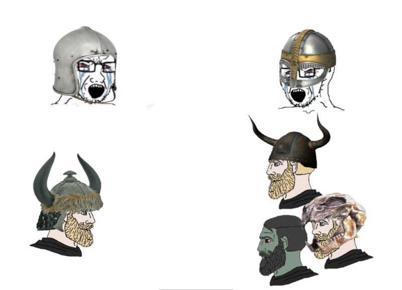 Create meme: horned viking helmet, viking helmet with horns, Viking in a helmet