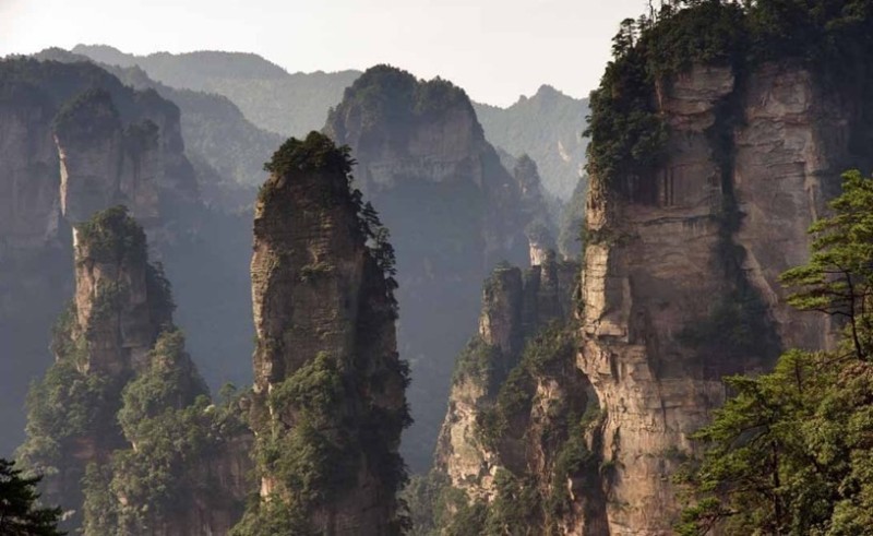 Create meme: zhangjiajie national forest park, zhangjiajie National Park, hanging mountains in China