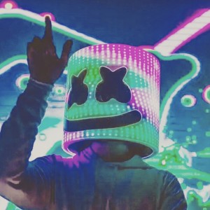 Create meme: marshmello on the avu, marshmallow photo DJ, rainbow marshmallow DJ cat