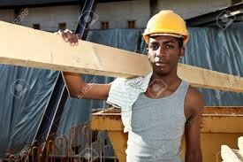 Создать мем: стройка, человек строит, black man working