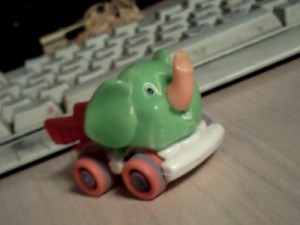 Create meme: green elephant, toys, kinder