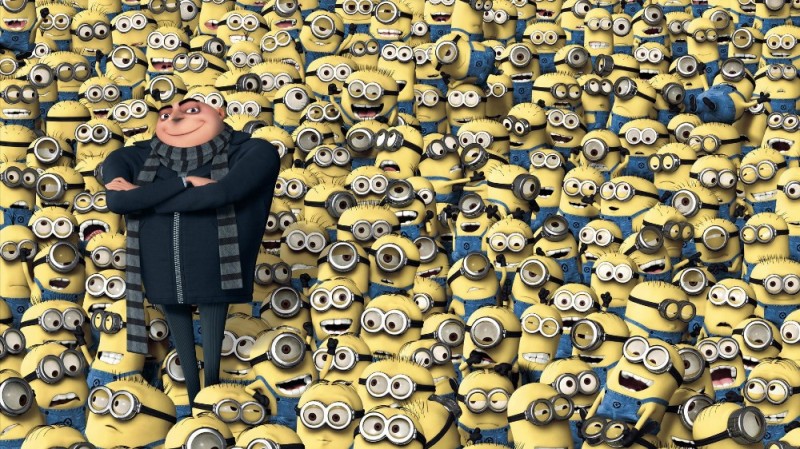 Create meme: lots of minions, minions background, minions 