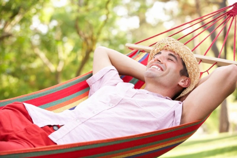 Create meme: the man in the hammock, transerfing reality, rest day