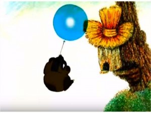 Создать мем: винипух на воздушном шаре, винни пух и воздушный шарик, винни пух советский с шариком