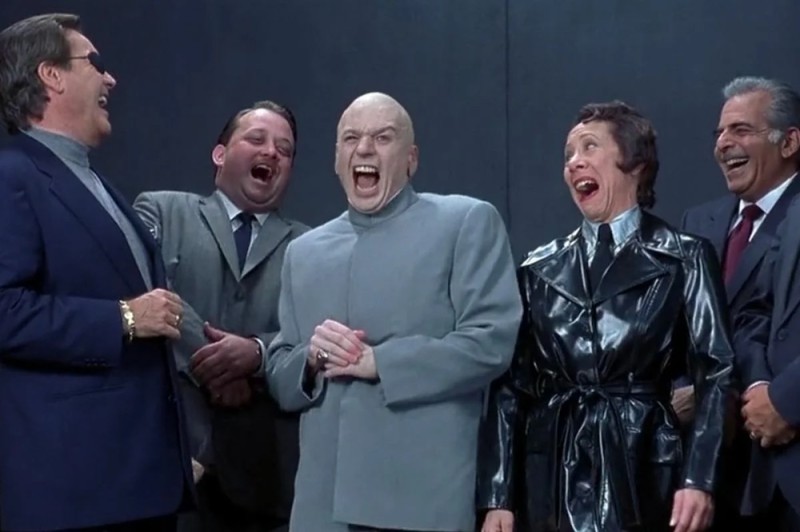 Create meme: Dr. evil meme, Austin Powers Mr. Evil Laughter, Austin powers Dr. evil laughs