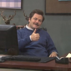 Create meme: Ron Swanson computer, Ron Swanson