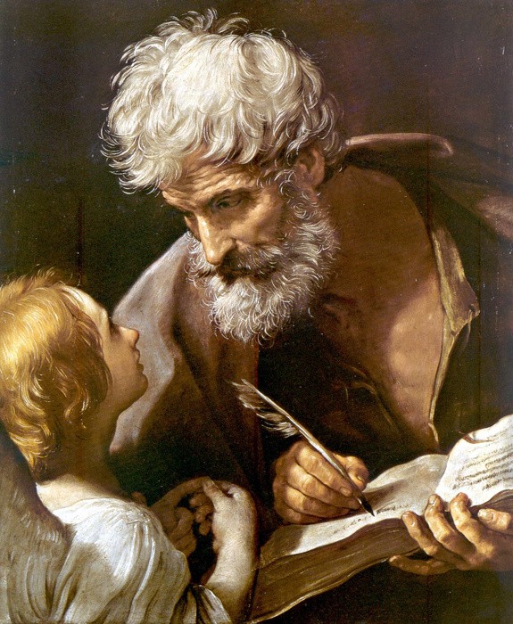 Create meme: Guido Reni St. Matthew and the Angel, Caravaggio St. Matthew and the Angel, Caravaggio the Evangelist Matthew