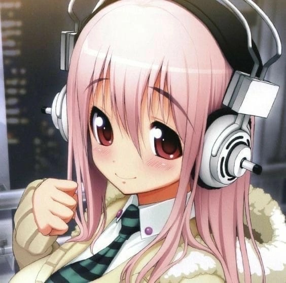 Create meme: super sonico, anime chan in headphones, Chan wearing headphones