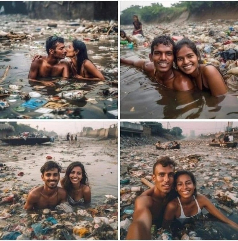 Create meme: dirty river, garbage in india, matrimonial reportage film 1971